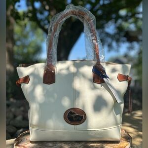 Vintage Dooney & Bourke Fairfield White Camposa Domed Tortoiseshell Satchel NWT
